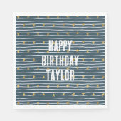 Gold White Blue US Flagge Serviette (Vorderseite)