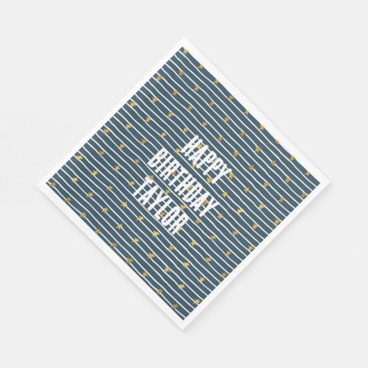 Gold White Blue US Flagge Serviette (Ecke)