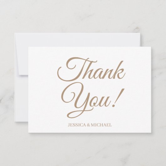 Gold White Brautparty Vielen Dank Dankeskarte (Vorderseite)