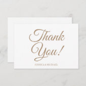 Gold White Brautparty Vielen Dank Dankeskarte (Vorne/Hinten)