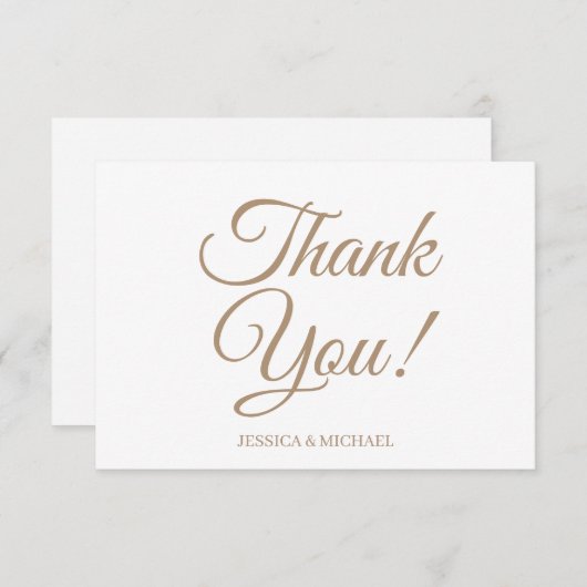 Gold White Brautparty Vielen Dank Dankeskarte (Vorne/Hinten)