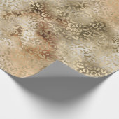 Gold White Brown Leopard Print Geschenkpapier (Ecke)