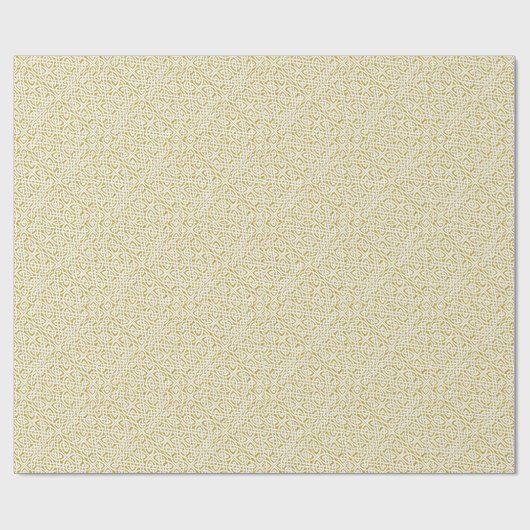 Gold White Celtic Knot Pattern Geschenkpapier (Flach)