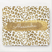 Gold & White Cheetah Print mit Gold Glitzer