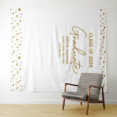 Gold White Class 2024 Abschluss Wandteppich (Beispiel (Horizontal))