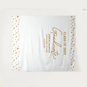 Gold White Class 2024 Abschluss Wandteppich (Vorderseite (Horizontal))