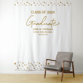 Gold White Class 2024 Abschluss Wandteppich (Beispiel)