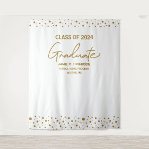 Gold White Class 2024 Abschluss Wandteppich