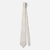 Gold & White Classic Polka Dots Muster Krawatte (Vorderseite)