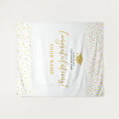 Gold & White Confetti | ABSCHLUSS Wandteppich (Vorderseite (Horizontal))