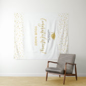 Gold & White Confetti | ABSCHLUSS Wandteppich (Beispiel (Horizontal))