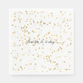 Gold White Confetti Dots Serviette