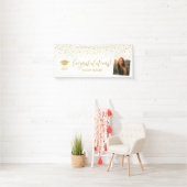 Gold & White Confetti Gratulation Abschluss Banner (Insitu)