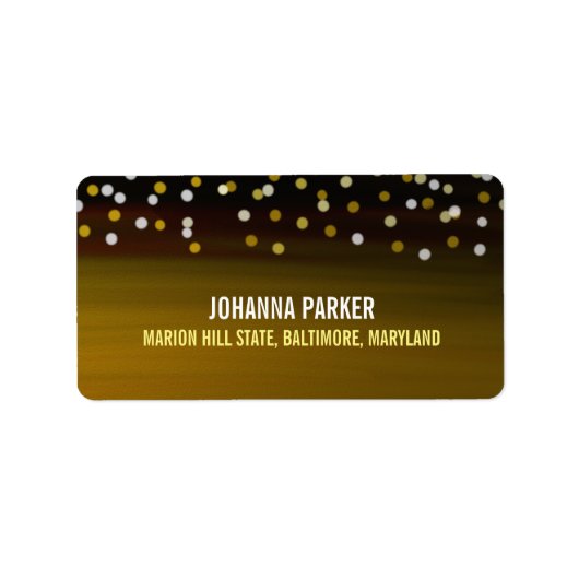 Gold White Confetti Moderner Urlaub Adressaufkleber (Vorne)