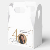 Gold White Custom Foto Calligraphy 40. Geburtstag Geschenkschachtel (Geöffnet)