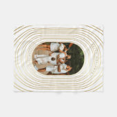 Gold White Custom Foto Family Weihnachten Fleecedecke (Vorderseite (Horizontal))