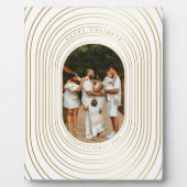 Gold White Custom Foto Family Weihnachten Fotoplatte (Vorderseite)