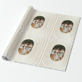 Gold White Custom Foto Family Weihnachten Geschenkpapier (Ungerollt)