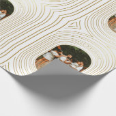 Gold White Custom Foto Family Weihnachten Geschenkpapier (Ecke)