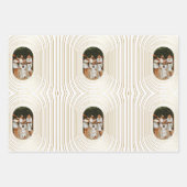 Gold White Custom Foto Family Weihnachten Geschenkpapier Set (Vorderseite)