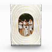 Gold White Custom Foto Family Weihnachtsblock (Vorderseite)