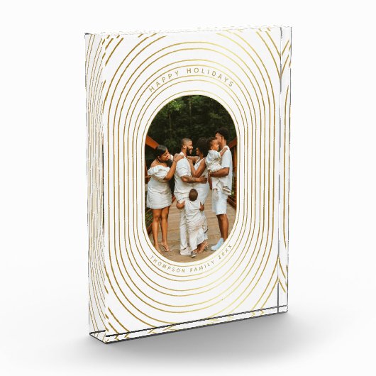 Gold White Custom Foto Family Weihnachtsblock (Links)