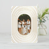 Gold White Custom Foto Family Weihnachtskarte (Stehend Vorderseite)