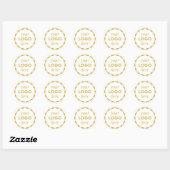 Gold White Custom Logo Scalloped Circle Sticker (Blatt)