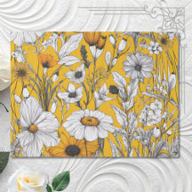 Gold White Daisy Boho Wildblume Decoupage