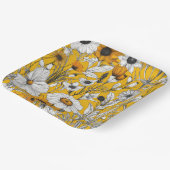 Gold White Daisy Boho Wildblume Pappteller (Gewinkelt)