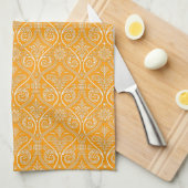 Gold & White Damask Küchentuch (Viertel Falte)