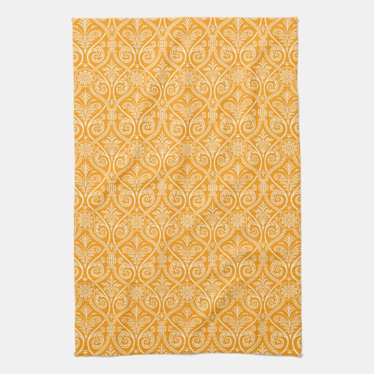 Gold & White Damask Küchentuch (Vertikal)