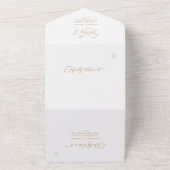 Gold & White Delicate Hochzeit mit elegantem Scrip All In One Einladung (Außenbereich)