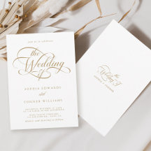 Gold & White Delicate Hochzeit mit elegantem Scrip