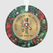 Gold White Diamonds Christmas Nutcracker Glitzer Ornament (Rückseite)