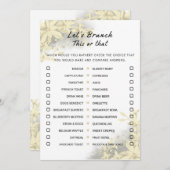 Gold White Dieses oder jenes Brunch Party Game Einladung (Vorne/Hinten)