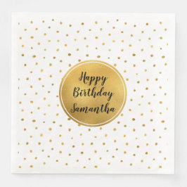 Gold White Dots Geburtstag Serviette