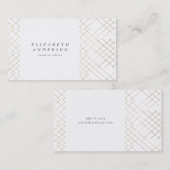 Gold White Elegance Diamond Geo Deko Visitenkarte (Vorne/Hinten)