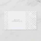 Gold White Elegance Diamond Geo Deko Visitenkarte (Rückseite)