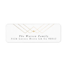 Gold White Elegance Diamond Geo Deko Wedding