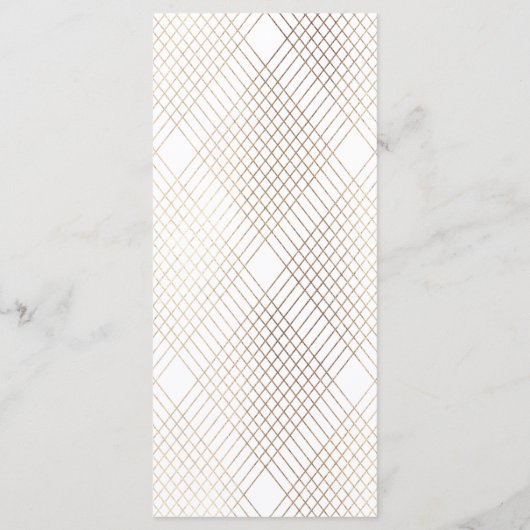 Gold White Elegance Diamond Geo Deko Wedding Programm (Rückseite)