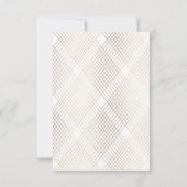 Gold White Elegance Diamond Geo Deko Wedding RSVP Karte (Rückseite)