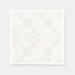 Gold White Elegance Diamond Geo Deko Wedding Serviette