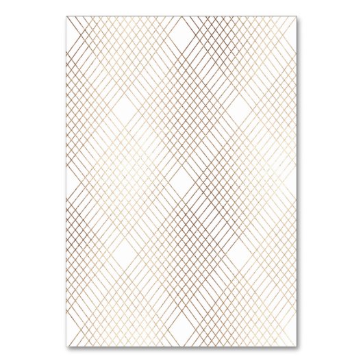 Gold White Elegance Diamond Geo Deko Wedding Tischnummer (Rückseite)