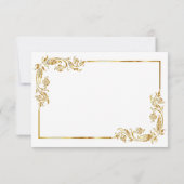 Gold White Elegant Glamour Wedding RSVP Karte (Rückseite)
