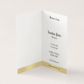Gold White Elegant Old Style Calligrafy Script Visitenkarten (Innenseite)