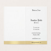 Gold White Elegant Old Style Calligrafy Script Visitenkarten (Innenseite Aufgefaltet)