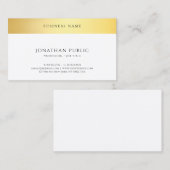 Gold White Elegant Simple Template Connect With Us Visitenkarte (Vorne/Hinten)