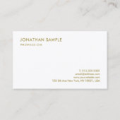 Gold White Elegant Template Moderne, einfach und i Visitenkarte (Rückseite)