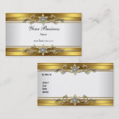 Gold White Elegany Classy Jewel Visitenkarte (Vorne/Hinten)